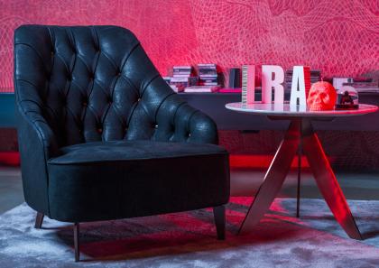 Emilia Black Leather Armchair - #BertoLive 2016