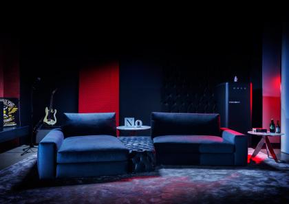 Chaise Longue Sofa covered in Denim by BertO - #BertoLive 2016