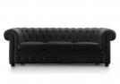 Chester sofa covered in black leather - BertO Outlet