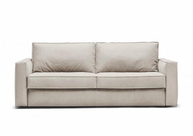 Sofa bed covered in brown leather - BertO Outlet