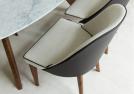 Judy modern chair with fabric and leather cover