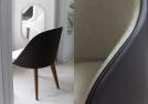 Judy modern chair covered in leather and fabric - Berto Shop