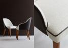 Judy modern chair covered in leather and fabric - Berto Shop