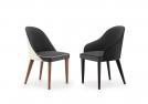 Judy modern chair covered in leather and fabric - Berto Shop