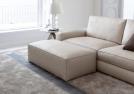 Joey leather sofa with pouf - cm L.60 x D.120 x H.40