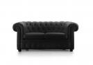 Chester sofa covered in black leather - BertO Outlet