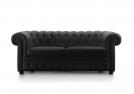 Chester sofa covered in black leather - BertO Outlet