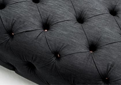 Copper steel buttons inspired by the copper rivets of jeans - Capitonné Pouf #BertoLive