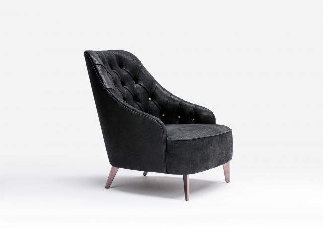 Emilia Black Leather Armchair - #BertoLive 2016