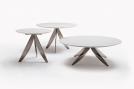 Circus coffee table with chromium-plated steel base with glossy black finishing