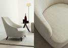 Emilia fabric armchair - steel feet designed by BertO Studio