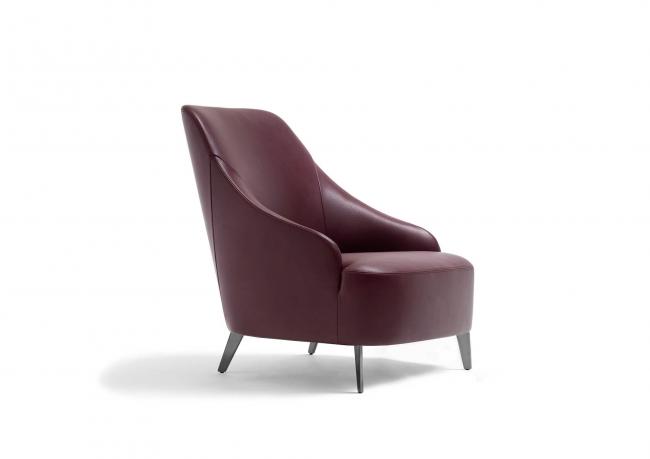 Leather Armchair with Low Back - BertO Outlet