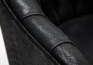 Emilia BertoLive armchair with printed black Nabuk leather cover