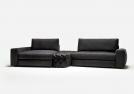 Joey Sectional Sofa covered in Denim and Leathet  BertoLive Collection