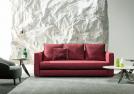 Red-fabric sofa bed Robinson - BertO Outlet