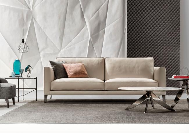 Time Break leather sofa - 4 posti cm L.248 x P.104 x H.85
