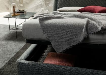 Chelsea upholstered bed with custom made storage - Berto Salotti