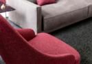 Red fabric armchair Vanessa - BertO Prima