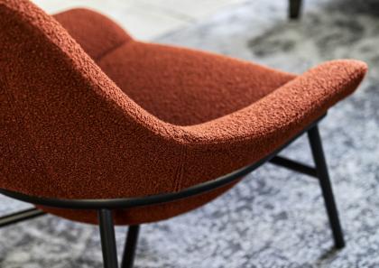 Hanna design armchair with steel frame – Berto Salotti
