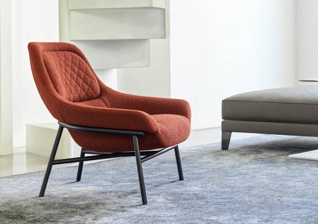 Hanna design armchair with steel frame – Berto Salotti