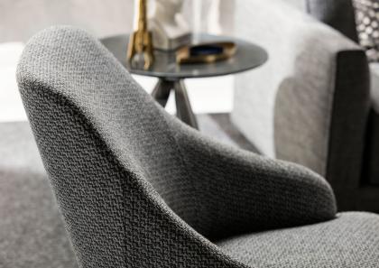 Emilia custom made swivel armchair with steel base  – BertO Salotti