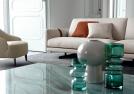 Grey sofa with feet chromium plated steel with glossy black finishing - BertO