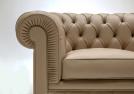 Tufted classic leather sofa 3 seater cm L.217 x D.90 x H.72 - BertO Prima