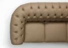 Tufted classic leather sofa with seat cushion padding in polyurethane foam- Berto Prima