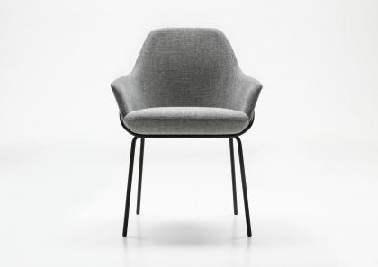 Design chair Jackie with armrests - cm L.58,5 x D.59 x H.83 - BertO Salotti
