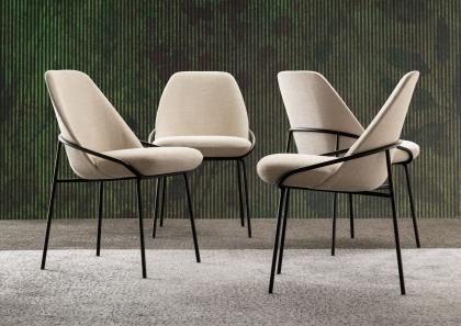 Design chair Jackie with or without armrests - BertO Salotti