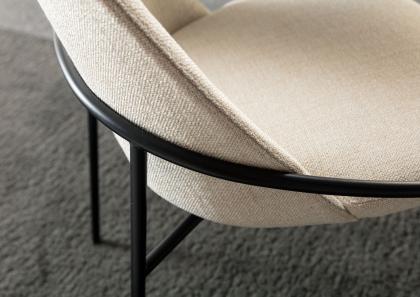 Design chair Jackie structure detail in embossed black painted metal - BertO Salotti