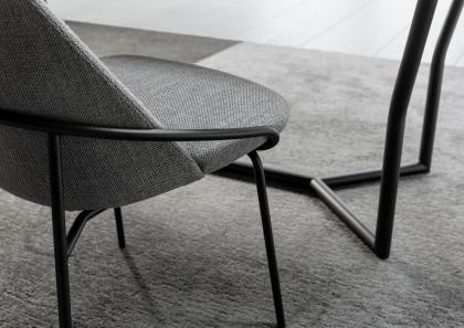Design chair Jackie without armrests seat detail - BertO Salotti