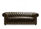 Tufted classic leather sofa outlet seat height cm 43 - Outlet 