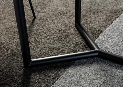 CJ modern design table with Base made of black embossed painted shaped tubular - BertO Salotti