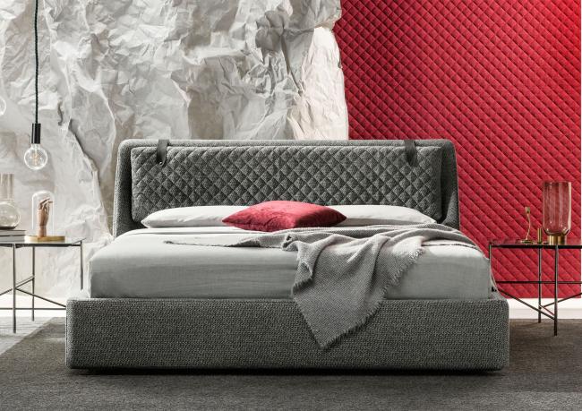 Double bed with storage box Chelsea - L.186 H.105 P.227 - Rete 170 x 200 cm - BertO Prima