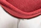  Set of 4 chairs in red fabric, detail of the backrest - BertO Outlet