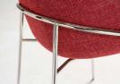  Red fabric chairs detail of the elegant gold-colored metal structure  - BertO Outlet