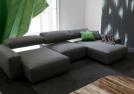 Sofa with sliding seat cm L.333 x P.145 x H.60 / 75 - BertO Outlet