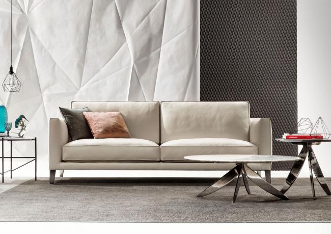 Modern sofa in leather Time Break - BertO Outlet