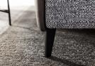 Detail of the steel foot of the Marky sofa bed in contemporary style - BertO