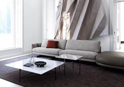 The armrests and backrest of the Dee Dee sofa are shaped to exalt the entire BertO design 