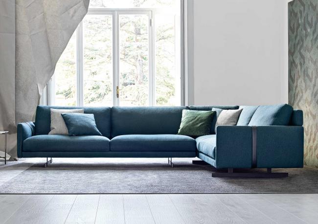 Dee Dee corner sofa with fabric upholstery with two end elements - BertO