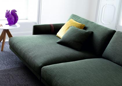 The comfortable seating of the deep Dee Dee sofa is perfect for your moments of relaxation and conviviality - BertO