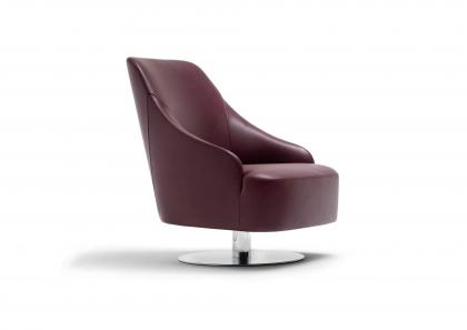 Emilia custom made swivel armchair with steel base  – BertO Salotti