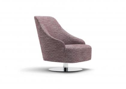 Emilia custom made swivel armchair with steel base  – BertO Salotti